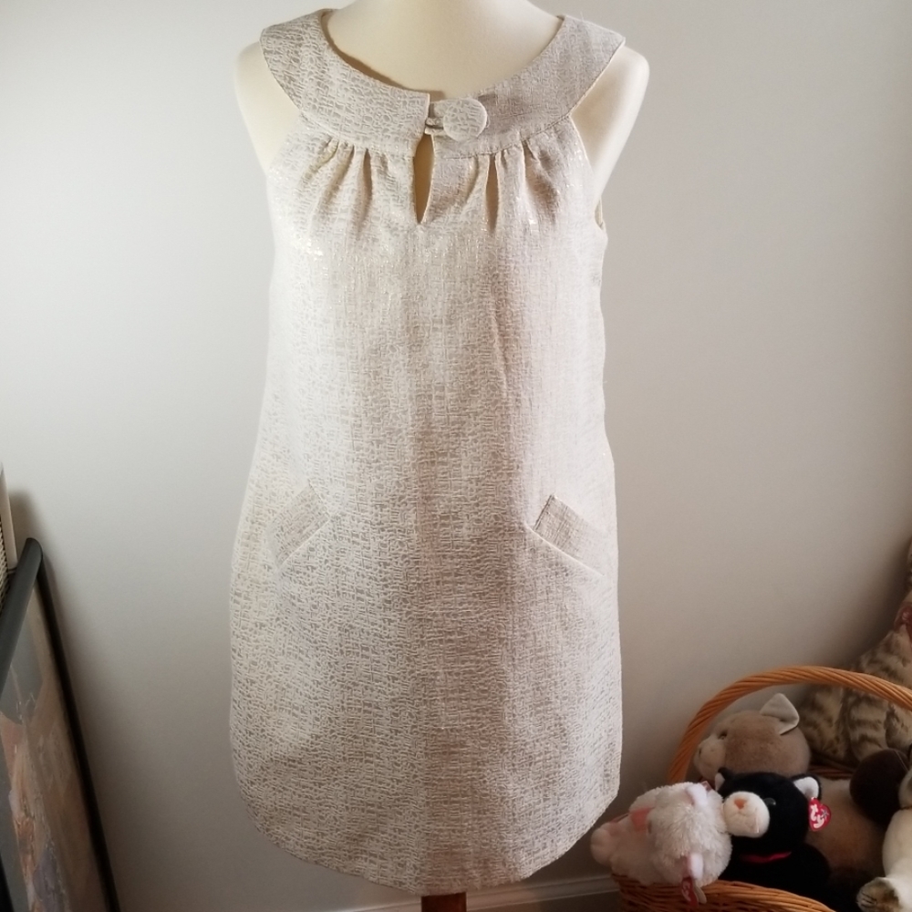 BB Dakota Cream and Gold Dress